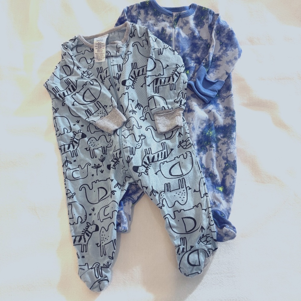 0-3 Month Gerber Baby Boys' 2-Pack Zip Front Sleep 'n' Plays